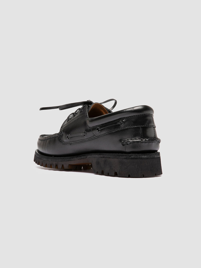HERITAGE FLEXI 001 - Scarpe da Barca in Pelle Nera