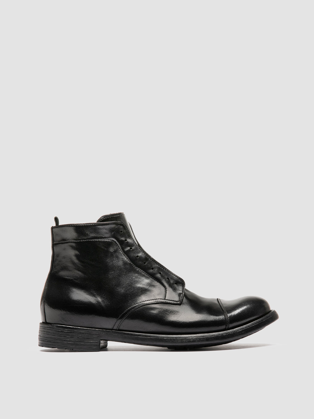 HIVE 005 - Stivali con Zip in Pelle Nera