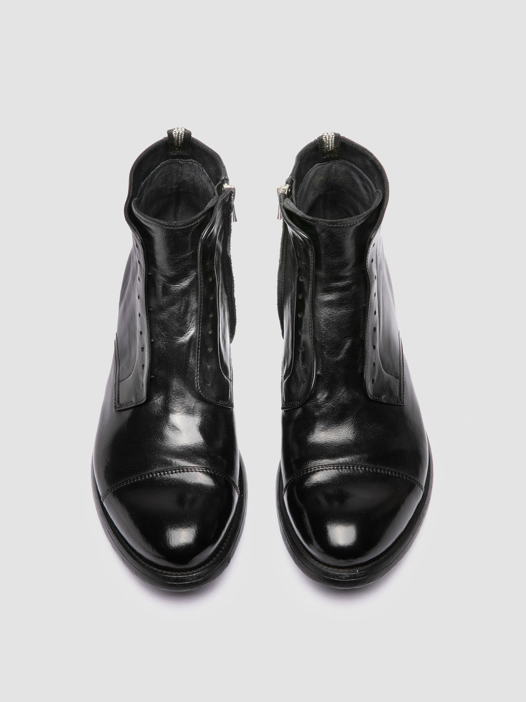 HIVE 005 - Stivali con Zip in Pelle Nera