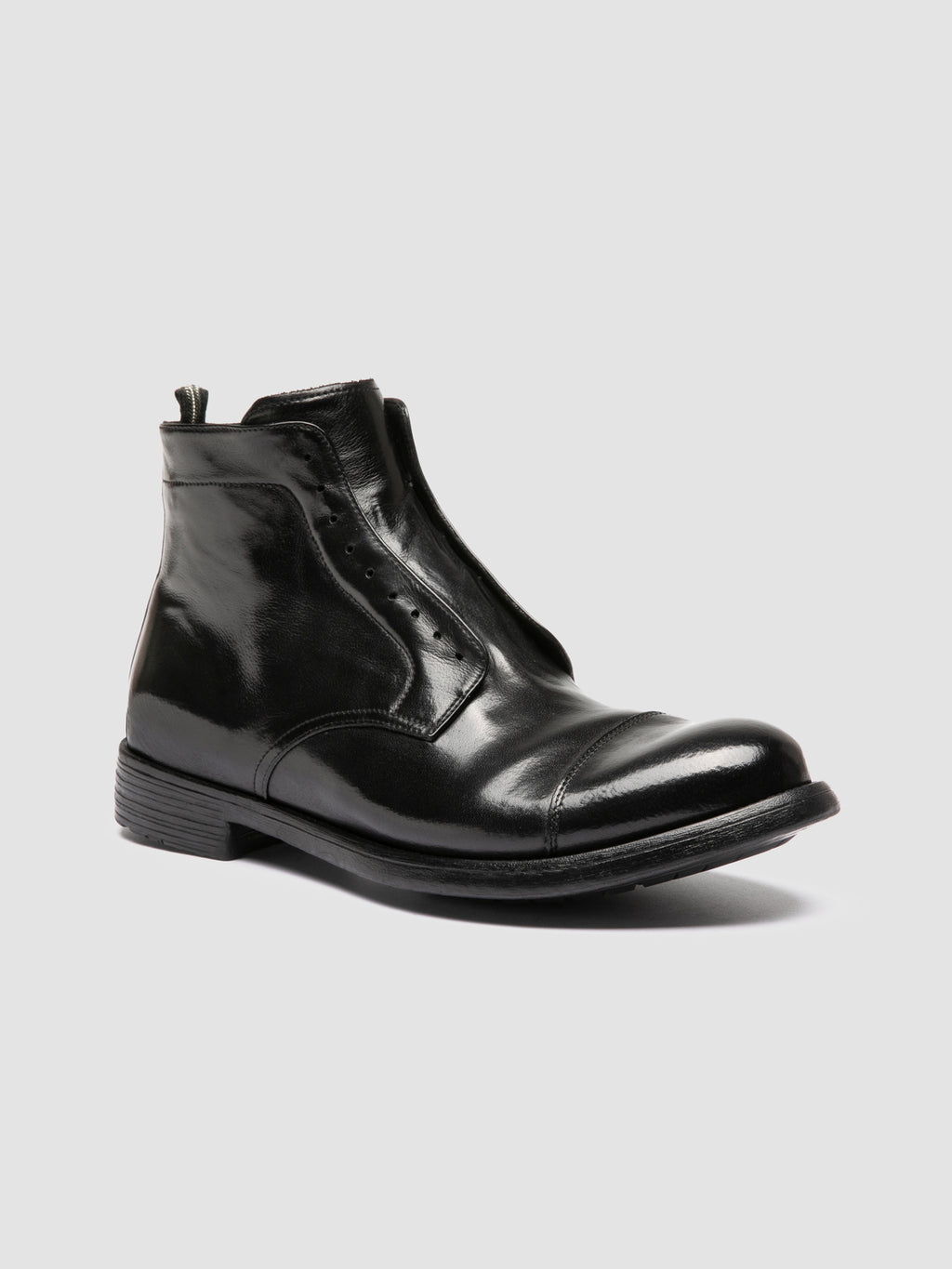 HIVE 005 - Stivali con Zip in Pelle Nera
