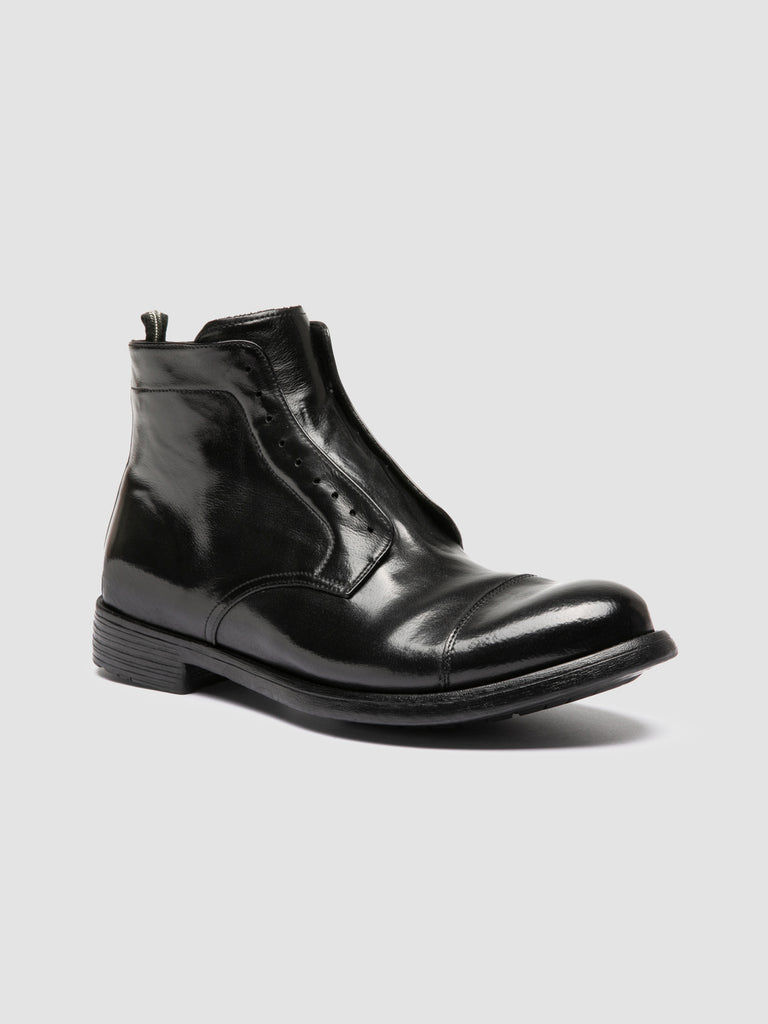 HIVE 005 - Stivali con Zip in Pelle Nera