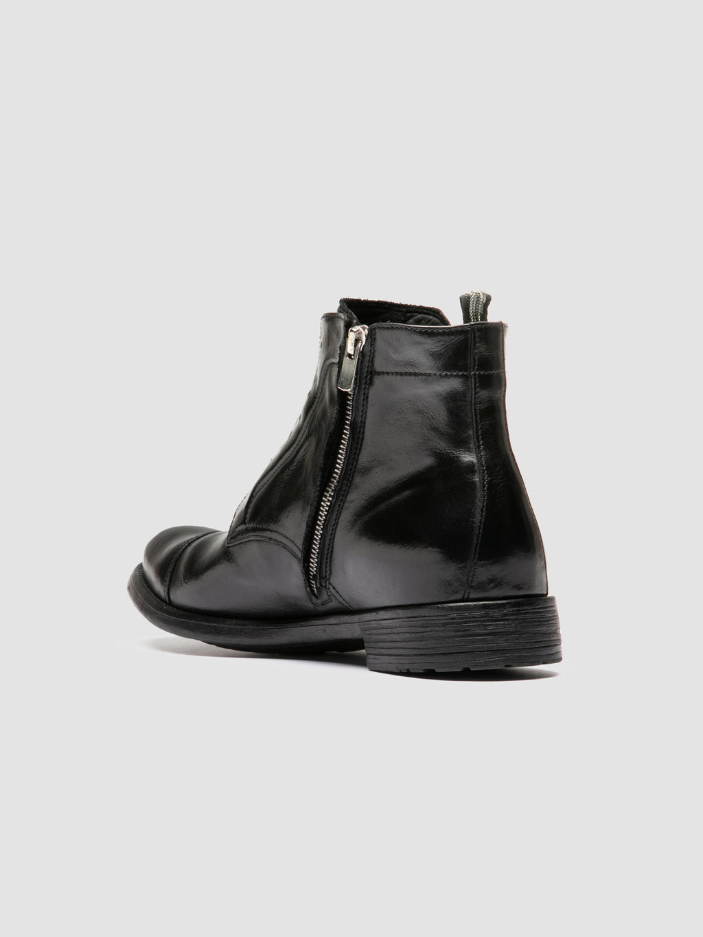 HIVE 005 - Stivali con Zip in Pelle Nera