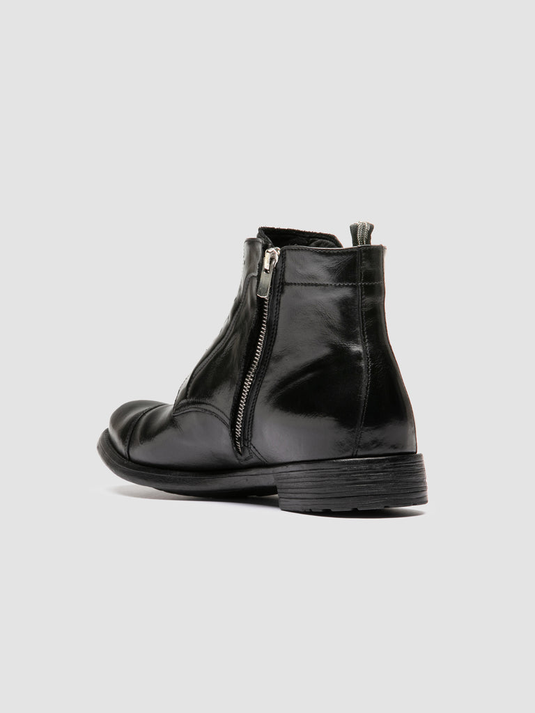 HIVE 005 - Stivali con Zip in Pelle Nera