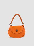 HOLES WOVEN 02 - Borsa con Manico in Pelle Arancione