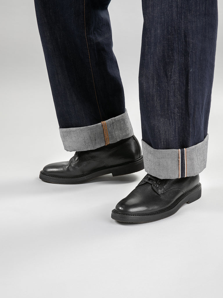 HOPKINS FLEXI 203 - Black Leather Lace-up Boots Men Officine Creative - 1