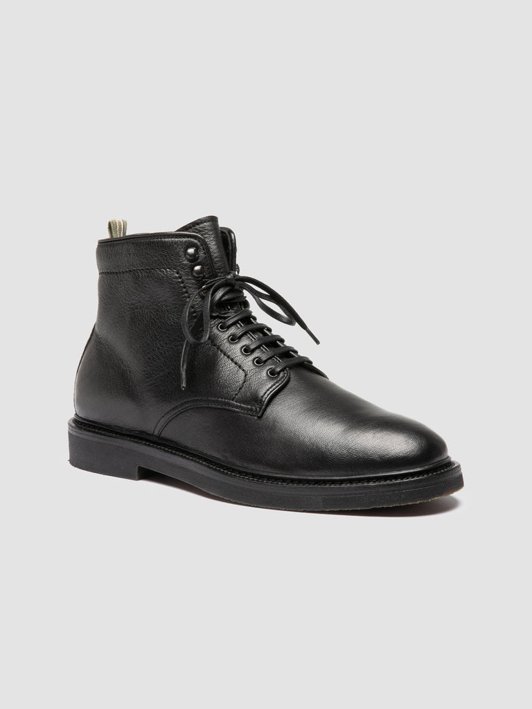 HOPKINS FLEXI 206 - Black Leather Lace-up Boots