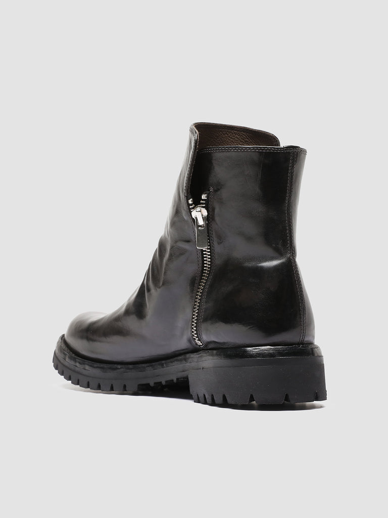 IKONIC 004 - Grey Leather Zip Boots