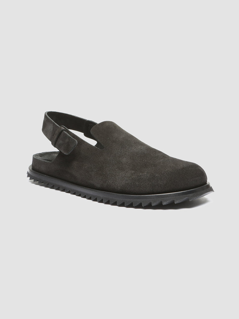 INTROSPECTUS 002 - Black Suede Back Strap Sandals