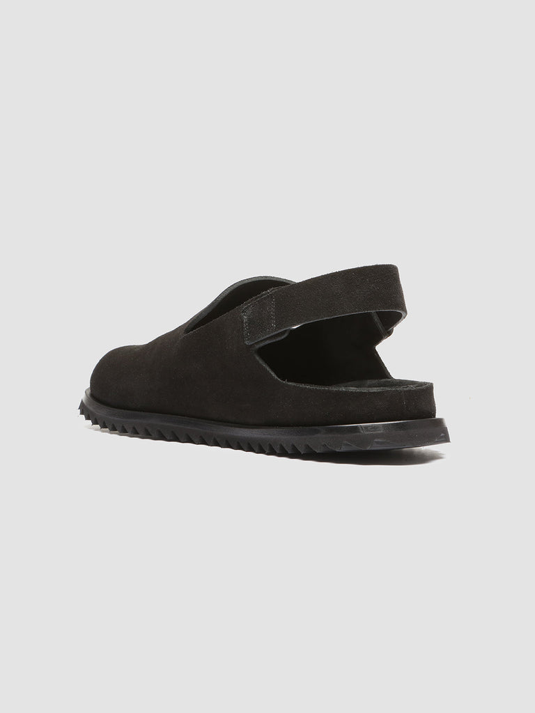 INTROSPECTUS 002 - Black Suede Back Strap Sandals