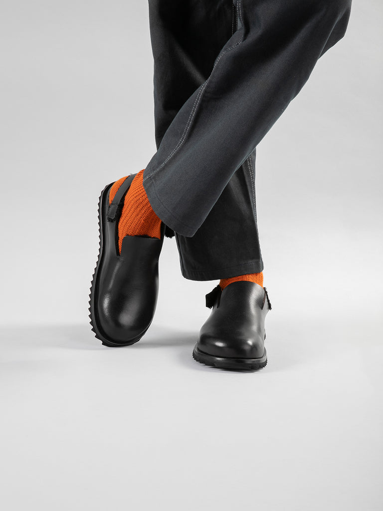 INTROSPECTUS 004 - Black Leather Back Strap Sandals Men Officine Creative - 2