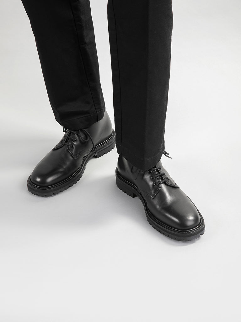 JOSS 001 - Black Leather Lace Up Boots Men Officine Creative - 1