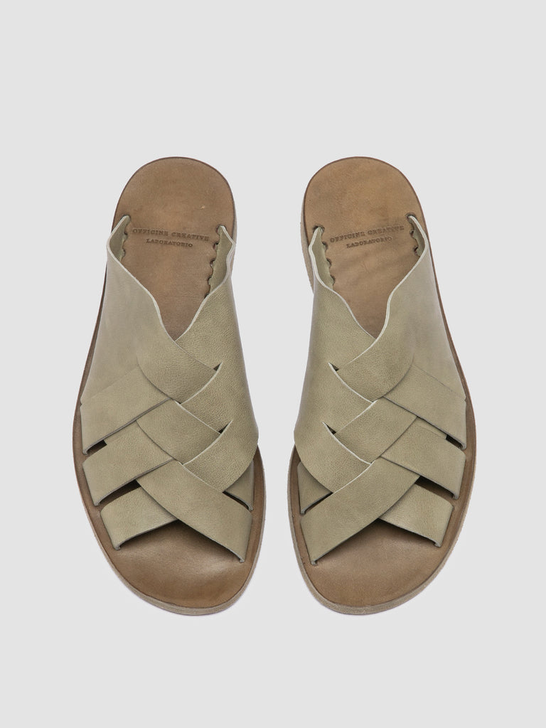 ITACA 049 - Green Leather Slide Sandals Women Officine Creative - 2