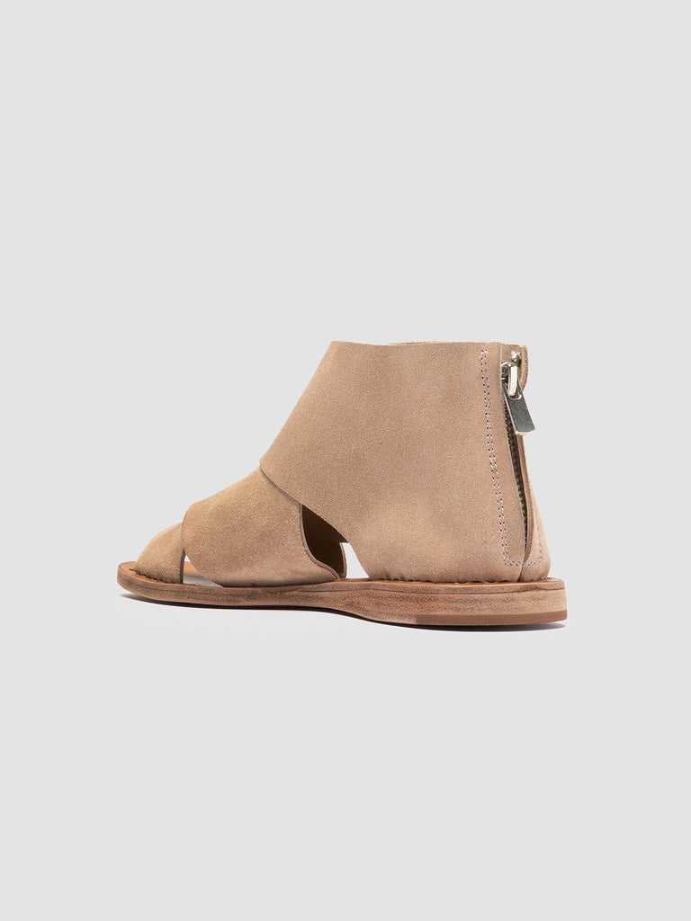 ITACA 052 - Sandali a Punta Aperta in Pelle Scamosciata Beige