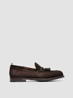 IVIES 002 - Mocassini con Nappine in Pelle Scamosciata Marrone