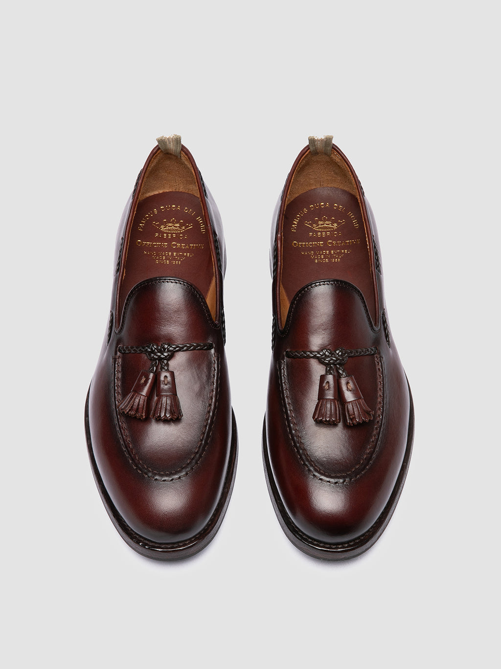 IVIES 002 - Mocassini con Nappine in Pelle Marrone
