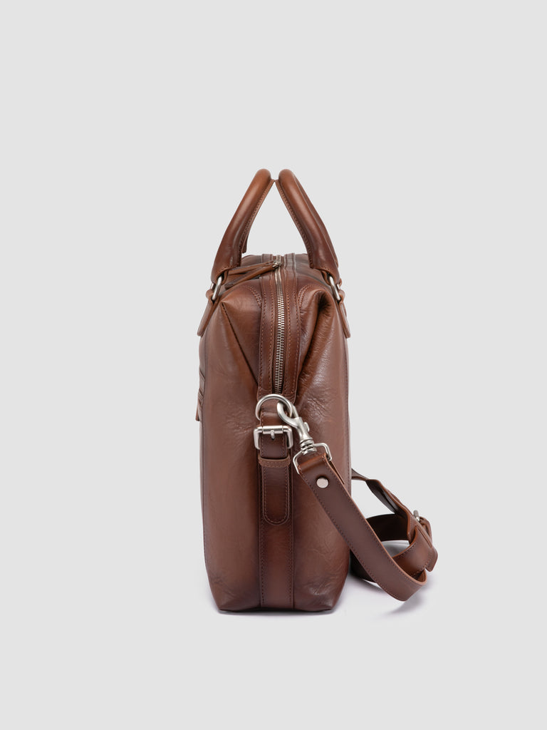 JULES 003 - Brown Leather Briefcase