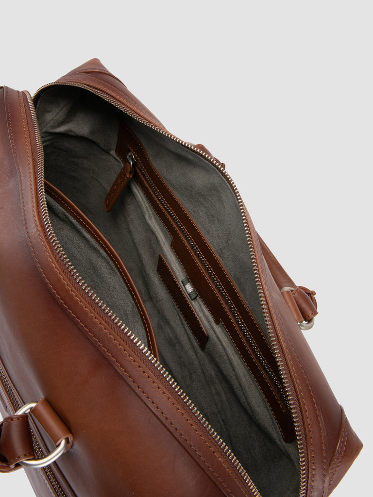 JULES 003 - Brown Leather Briefcase