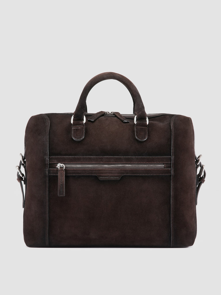 JULES 003 - Brown Suede Briefcase