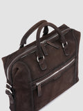 JULES 003 - Brown Suede Briefcase