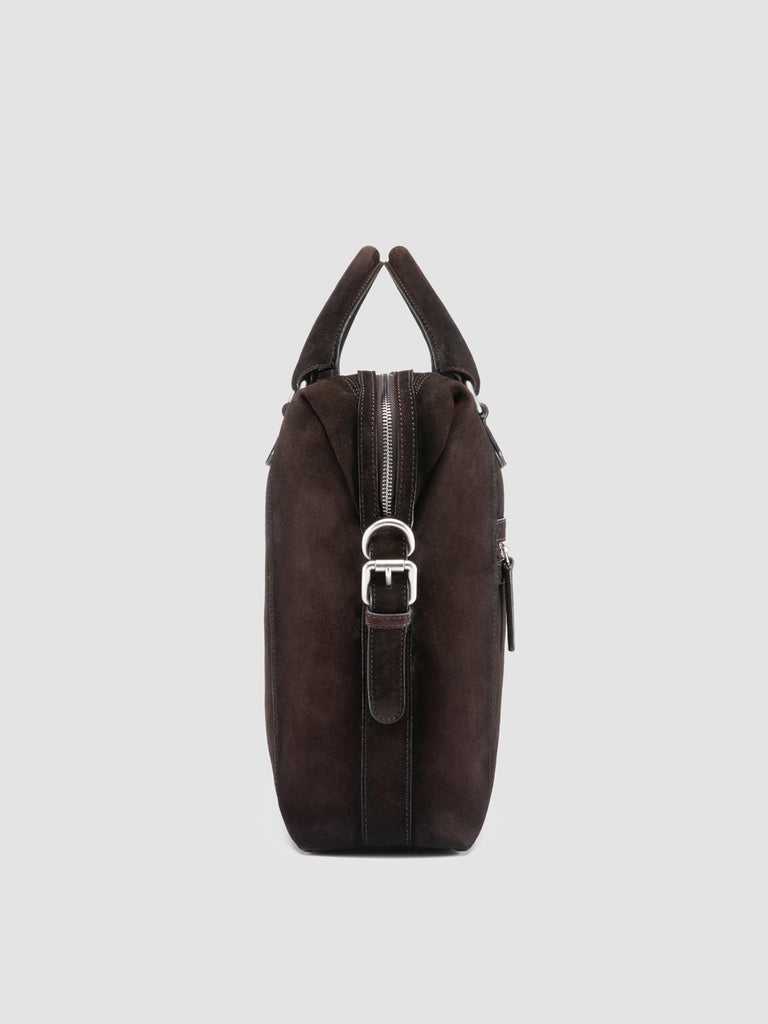JULES 003 - Brown Suede Briefcase