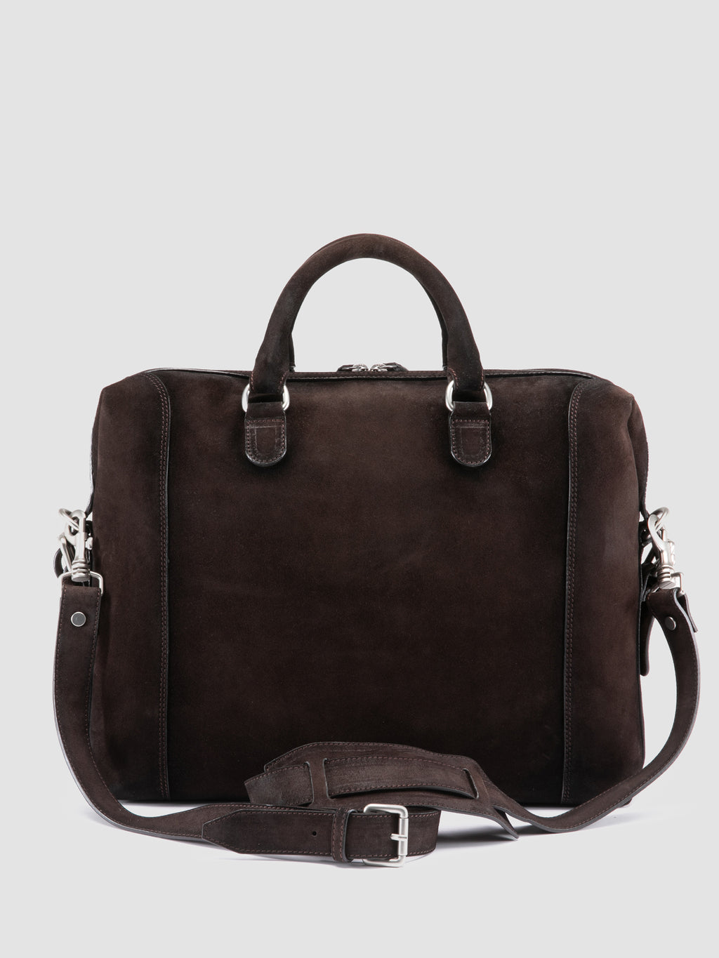 JULES 003 - Brown Suede Briefcase