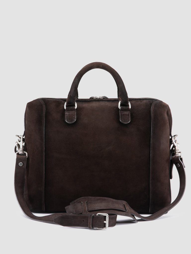 JULES 003 - Brown Suede Briefcase