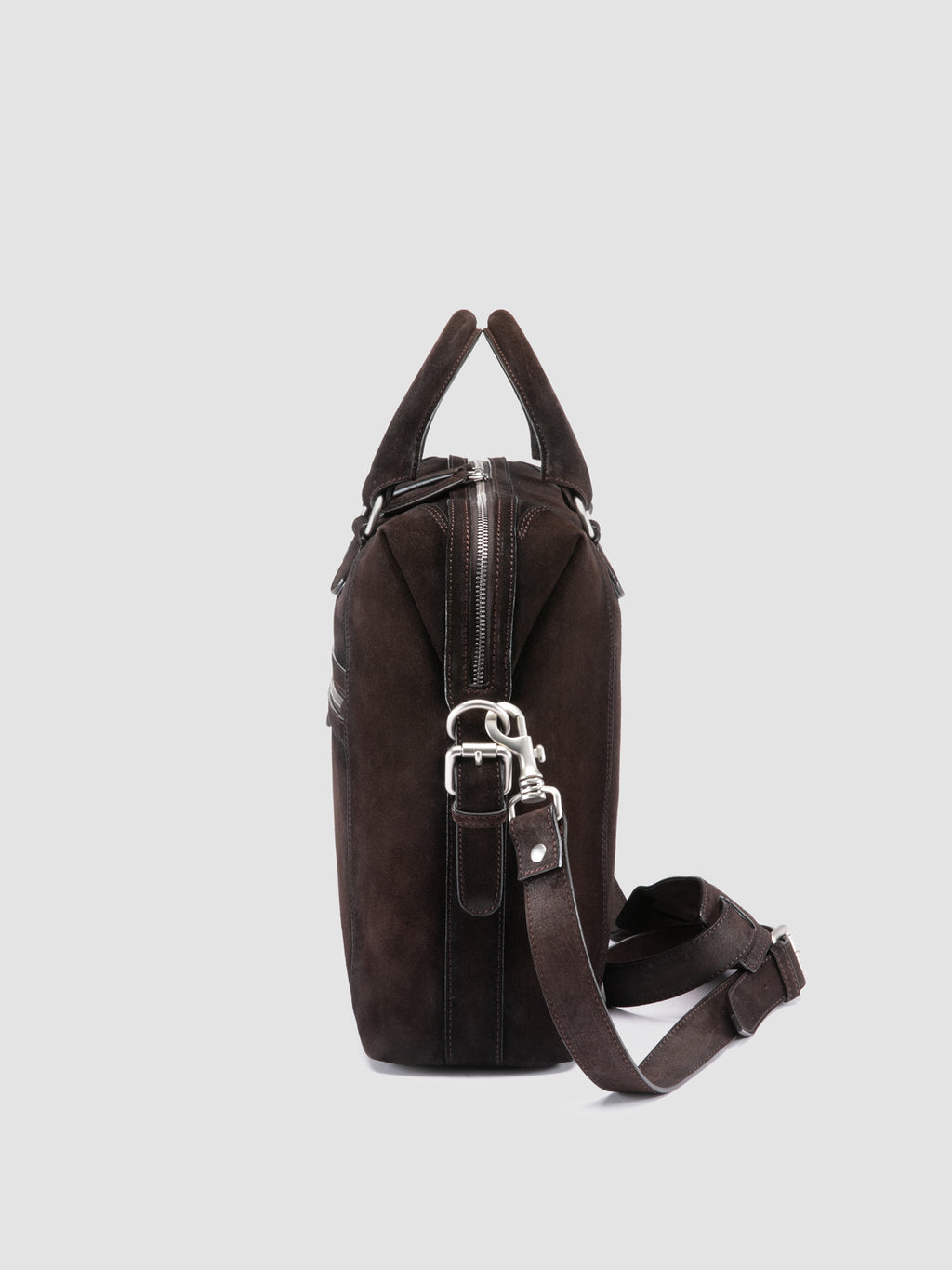 JULES 003 - Brown Suede Briefcase