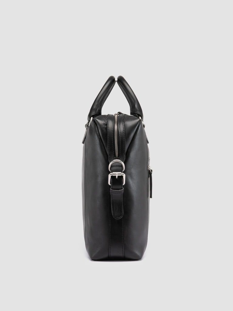 JULES 003 - Black Leather Briefcase