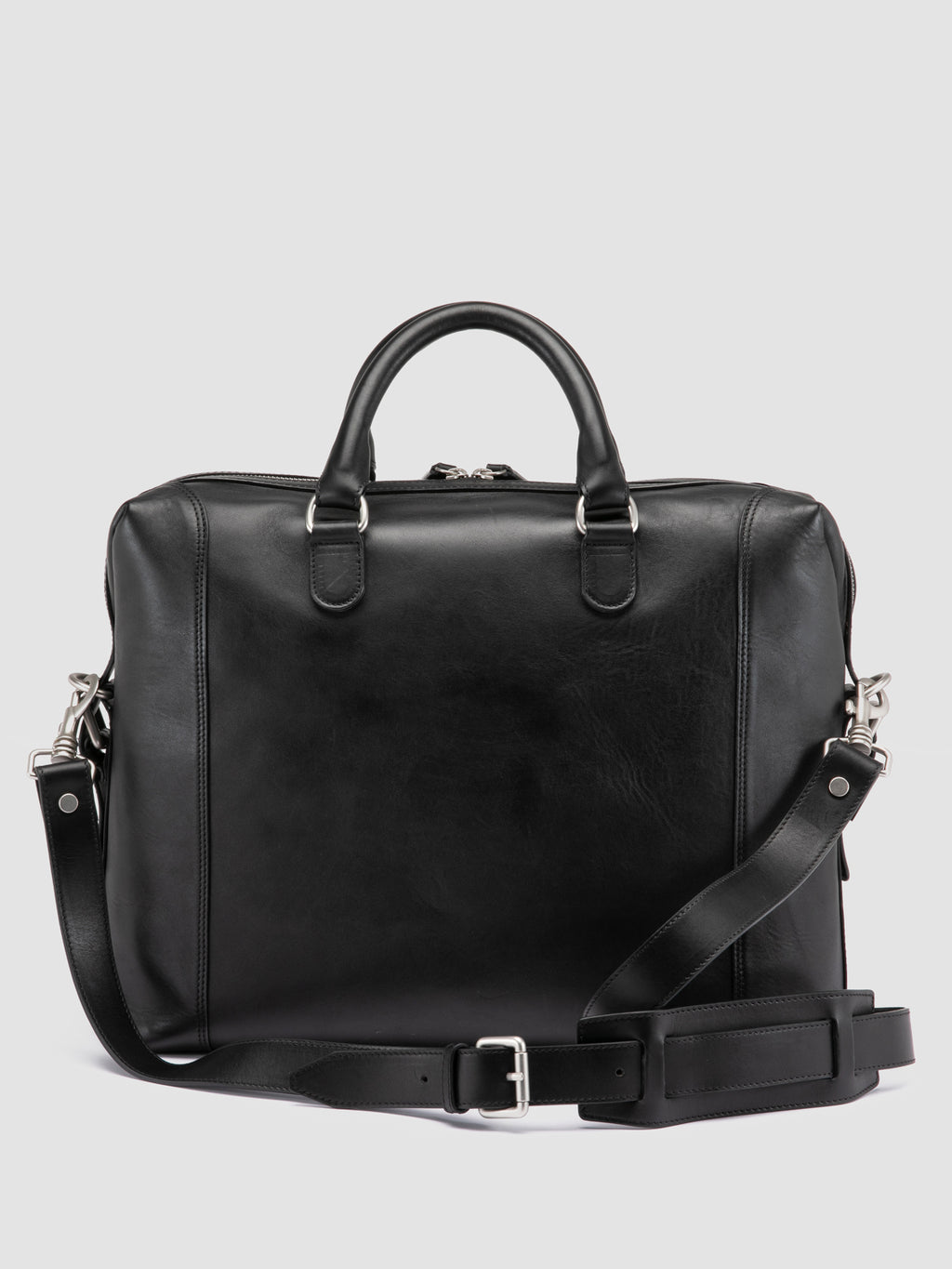 JULES 003 - Black Leather Briefcase