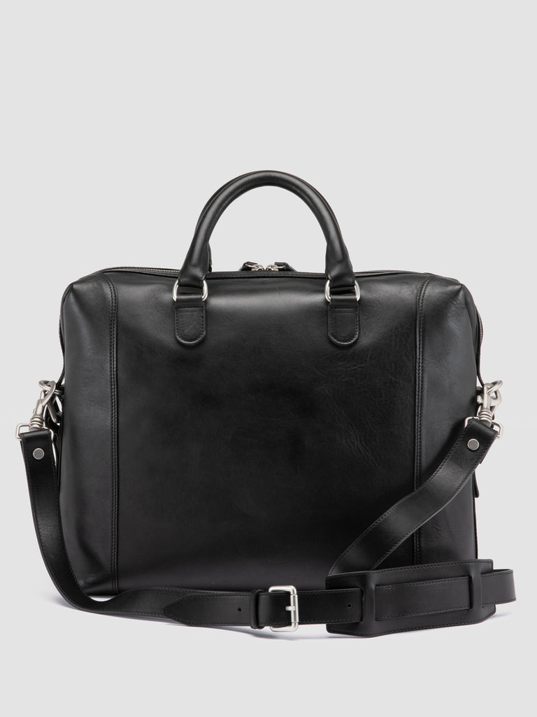JULES 003 - Black Leather Briefcase