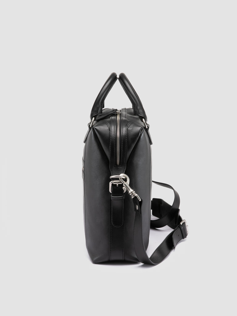 JULES 003 - Black Leather Briefcase