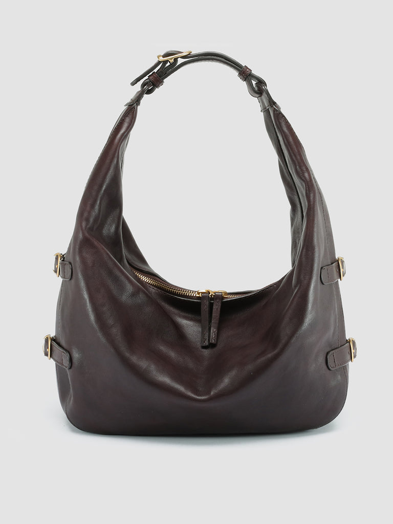 JULIE 001 - Brown Leather Shoulder Bag