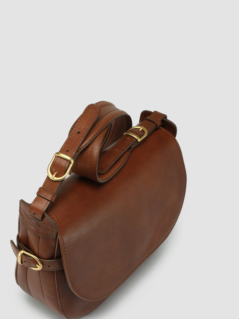 JULIE 005 - Brown Leather Crossbody Bag