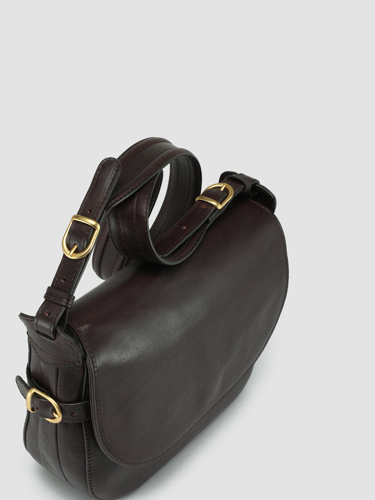 JULIE 005 - Brown Leather Crossbody Bag