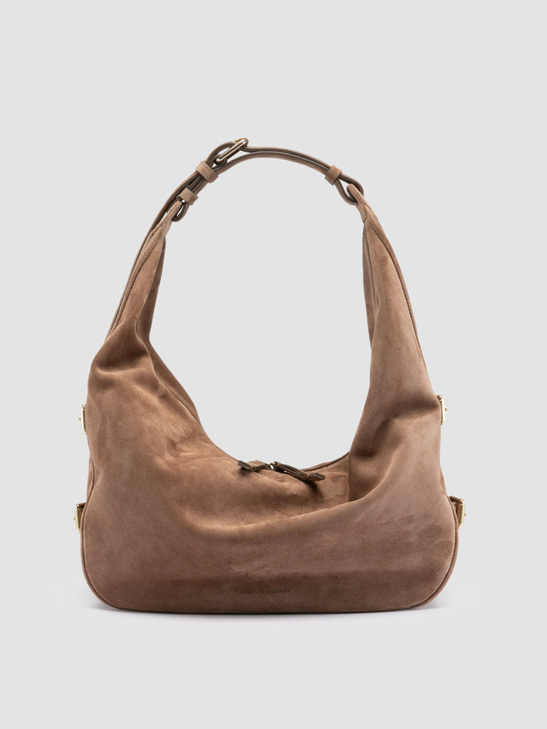 JULIE 015 - Borsa a Spalla in Pelle Scamosciata Tortora