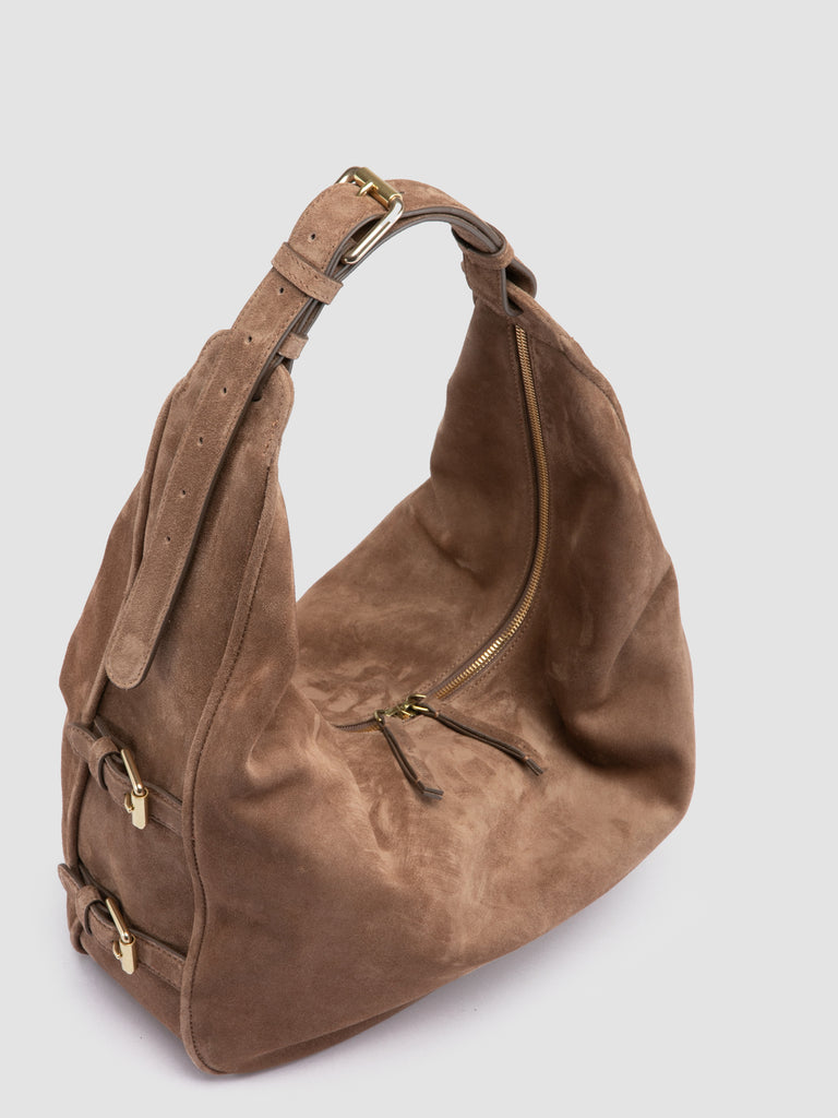 JULIE 015 - Borsa a Spalla in Pelle Scamosciata Tortora