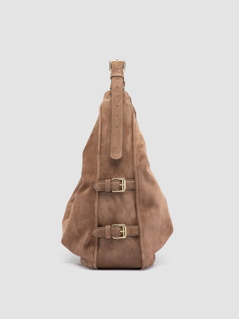 JULIE 015 - Borsa a Spalla in Pelle Scamosciata Tortora