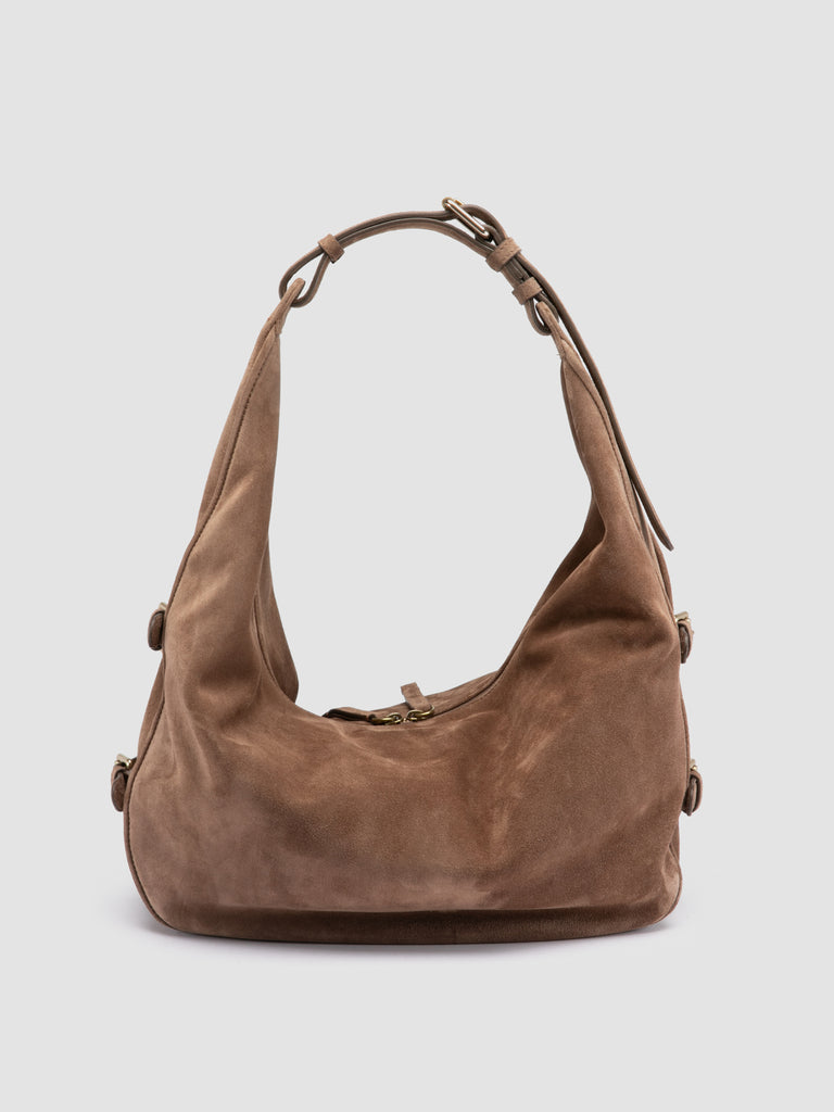 JULIE 015 - Borsa a Spalla in Pelle Scamosciata Tortora