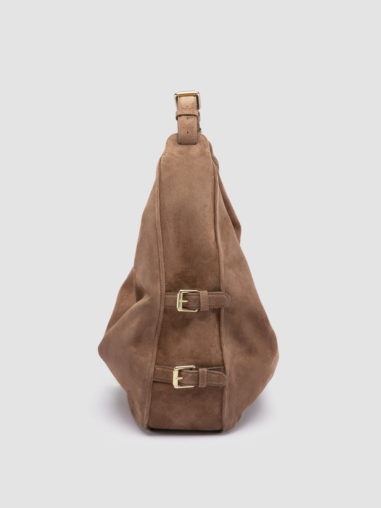 JULIE 015 - Borsa a Spalla in Pelle Scamosciata Tortora