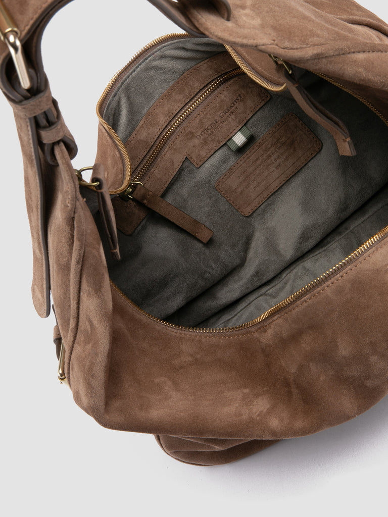 JULIE 015 - Borsa a Spalla in Pelle Scamosciata Tortora