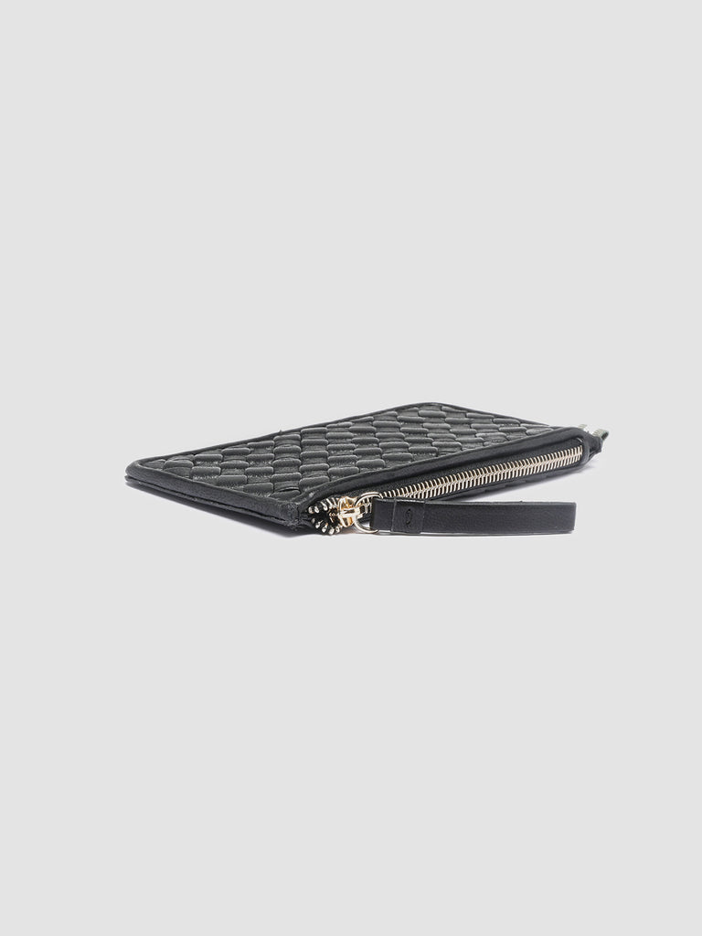 JULIET 103 - Portacarte in Pelle Intrecciata Nera