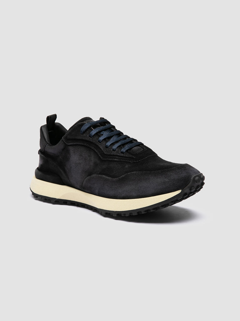 KENYAN 001 - Sneaker Basse in Pelle Scamosciata Blu