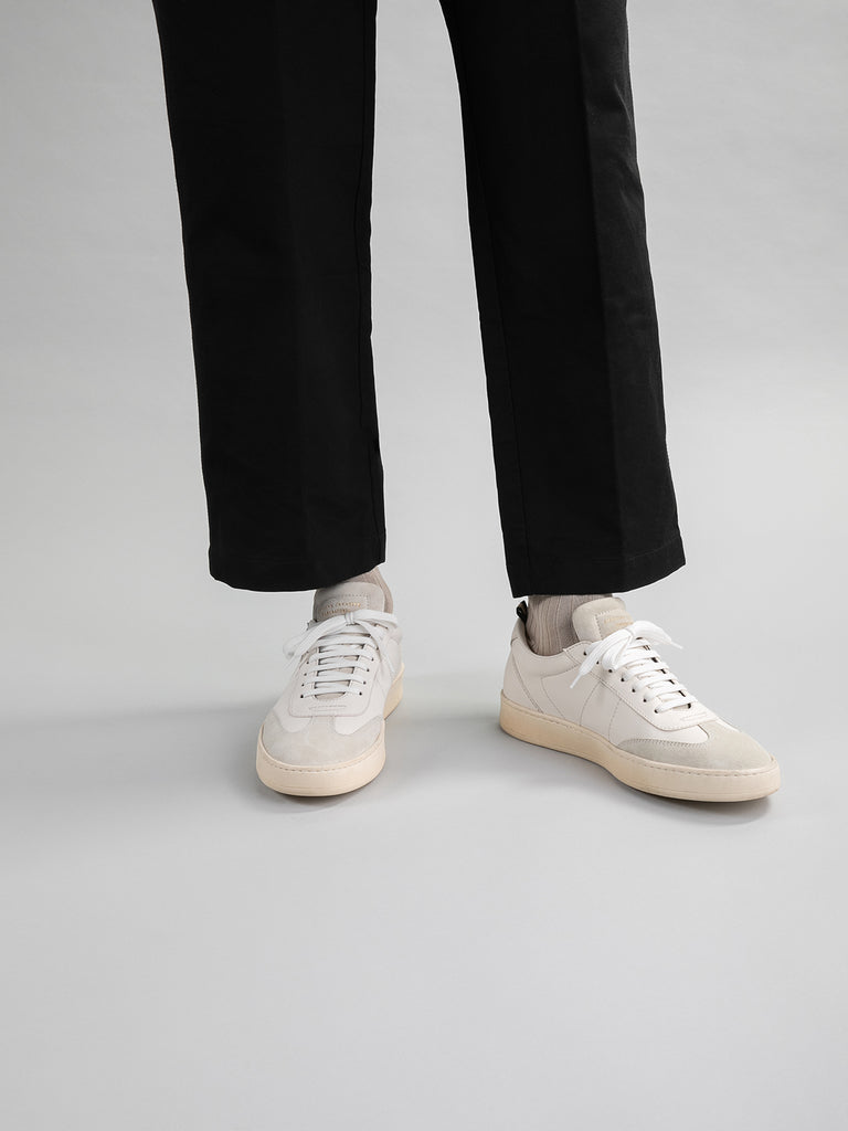 KOMBI 001 - White Leather and Suede Low Top Sneakers Men Officine Creative - 2
