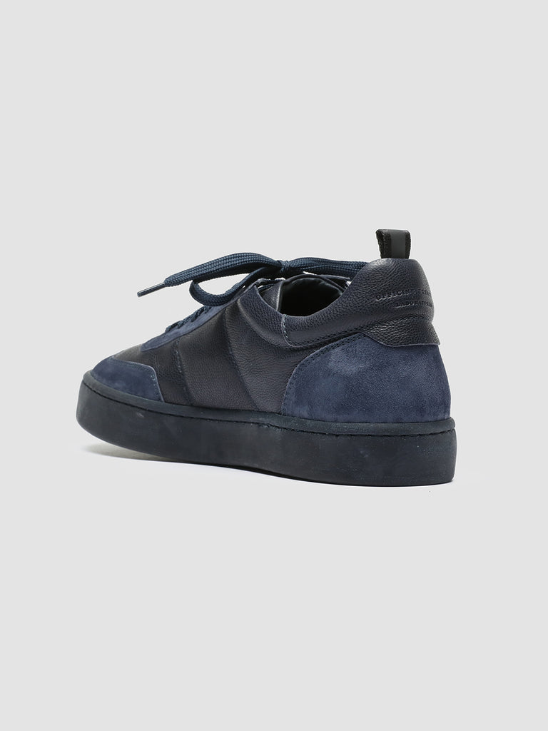 KOMBINED 001 - Blue Leather and Suede Low Top Sneakers