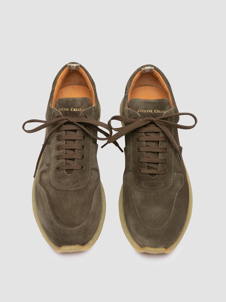 LEGEND 001 - Sneaker Basse in Pelle Scamosciata Verde