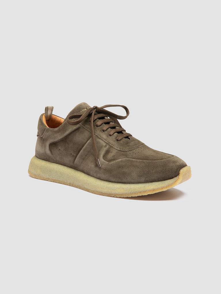 LEGEND 001 - Sneaker Basse in Pelle Scamosciata Verde