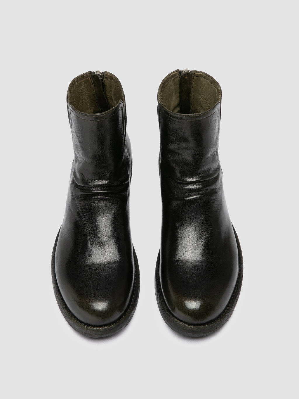 LEGRAND 169 - Green Leather Zipped Boots Officine Creative - 2