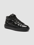 LEISURE 002 - Black Leather High Top Sneakers Men Officine Creative - 3