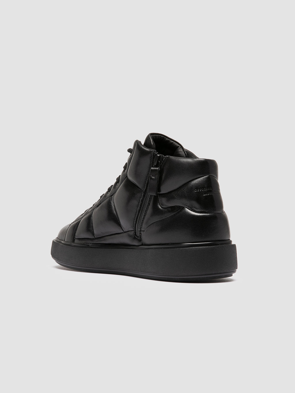 LEISURE 002 - Black Leather High Top Sneakers Men Officine Creative - 4