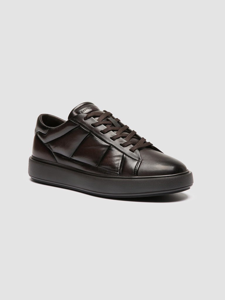LEISURE 003 - Sneaker Basse in Pelle Marrone